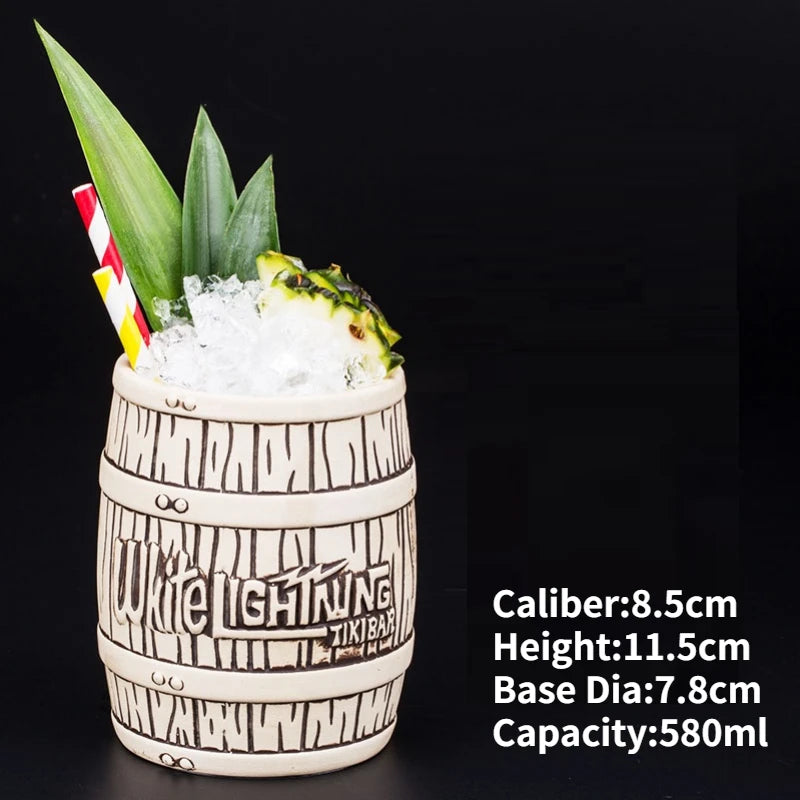 Hawaii Ceramic Tiki Mug Creative Cocktail Cup Easter Island Tiki Mugs Halloween Gift for Bar Tool