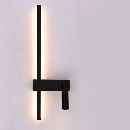 New Reading With Switch Minimalist Wall Lamps Bedroom Bedside Strip Lights Nordic 2023 Master Bedroom Line Background Wall Lamps