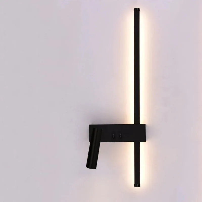 New Reading With Switch Minimalist Wall Lamps Bedroom Bedside Strip Lights Nordic 2023 Master Bedroom Line Background Wall Lamps