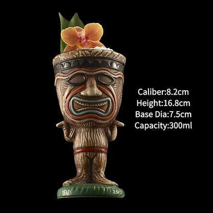 Hawaii Ceramic Tiki Mug Creative Cocktail Cup Easter Island Tiki Mugs Halloween Gift for Bar Tool