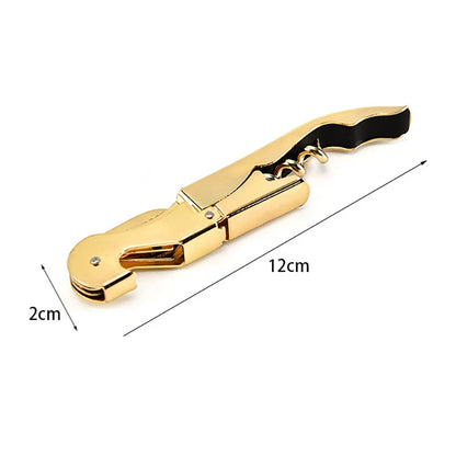 Multi-Use Bottle Opener Gold Plated Corkscrew Double Hinge Waiters Wine Key Bottle Opener Bar Home Office Kitchen Supplies Tools