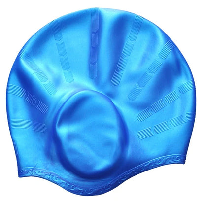 Men Women Swimming Caps Long Hair Waterproof Swim Pool Cap Ear Protect Silicone Diving Hat