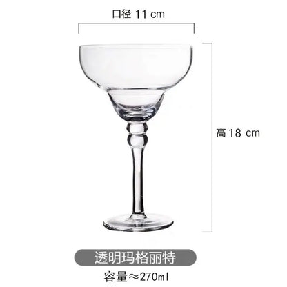 Painted Margarita Wine Glass Crystal Glass Hand-painted Cocktail Glass Alicia Home Goblet for Home Bar Wedding Party Dropship