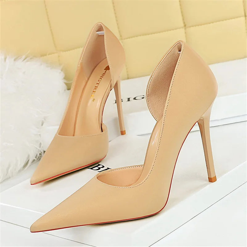 10 Colors Women 10.5cm High Heels Blue Pumps Lady Wedding Evening Party Purple Peach Heels Silk Satin Nightclub Prom Dress Shoes