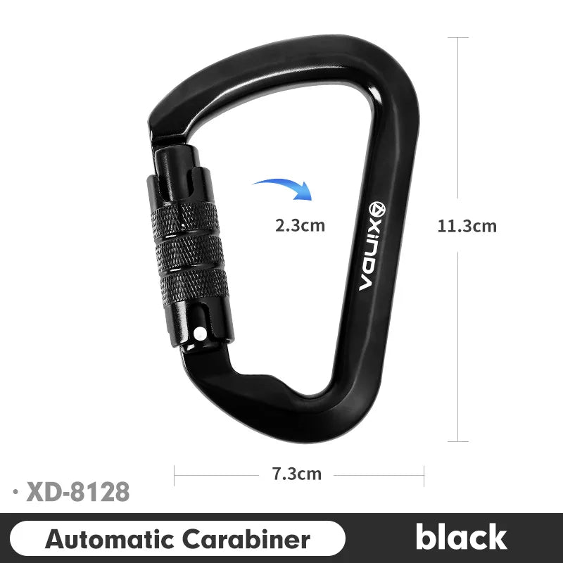 Xinda Outdoor Carabiner Rock Climbing Mountain Landing 30kN High Altitude Operation Equipment Aluminum Alloy Safety Buckle Hook