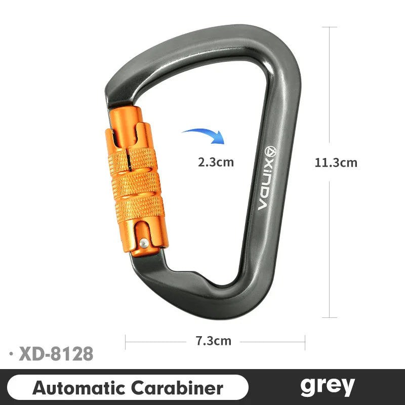 Xinda Outdoor Carabiner Rock Climbing Mountain Landing 30kN High Altitude Operation Equipment Aluminum Alloy Safety Buckle Hook