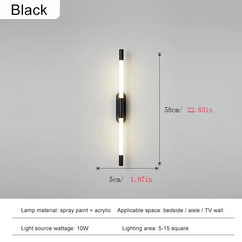 Modern LED Long Line Wall Lamp Corridor Bedside Wall Sconce Led Lights Indoor Lighting Living Room Home Decoration 60/90/120cm