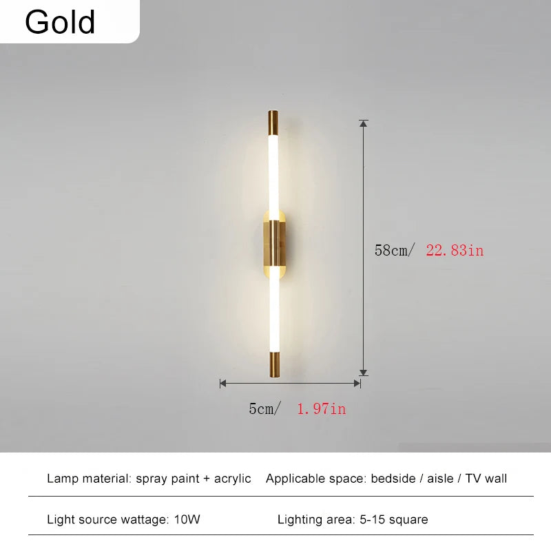 Modern LED Long Line Wall Lamp Corridor Bedside Wall Sconce Led Lights Indoor Lighting Living Room Home Decoration 60/90/120cm