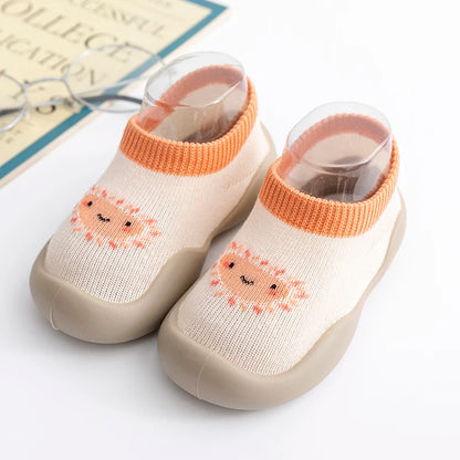 New Spring Autumn Infant Toddler First Walker Baby Girls Boys Non-Skid Animals Sock Shoes Cotton Lightweight Slip-on Sneakers