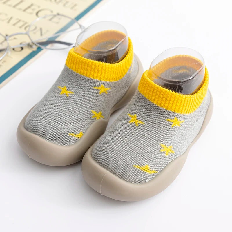 New Spring Autumn Infant Toddler First Walker Baby Girls Boys Non-Skid Animals Sock Shoes Cotton Lightweight Slip-on Sneakers