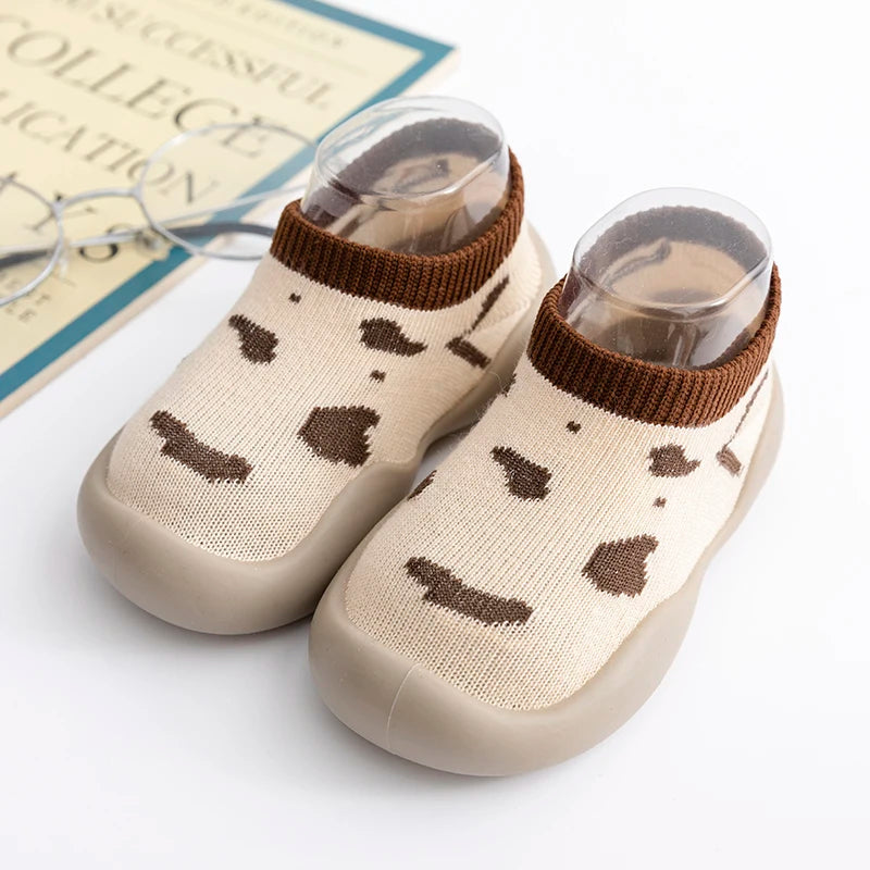 New Spring Autumn Infant Toddler First Walker Baby Girls Boys Non-Skid Animals Sock Shoes Cotton Lightweight Slip-on Sneakers