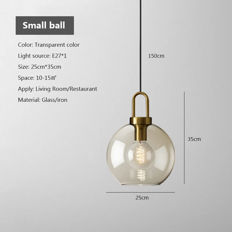 Modern loft hanging Glass Pendant Light industrial lustre decor Lights Fixtures E27/G9 for Living Room Kitchen Restaurant Lamp