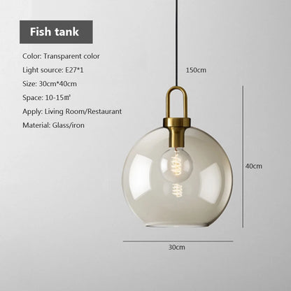 Modern loft hanging Glass Pendant Light industrial lustre decor Lights Fixtures E27/G9 for Living Room Kitchen Restaurant Lamp