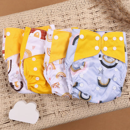 Happyflute 4Pcs/Set Eco-Friendly Cloth Diaper Ecological Reusable Baby Diapers