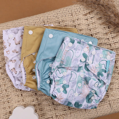 Happyflute 4Pcs/Set Eco-Friendly Cloth Diaper Ecological Reusable Baby Diapers