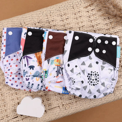 Happyflute 4Pcs/Set Eco-Friendly Cloth Diaper Ecological Reusable Baby Diapers