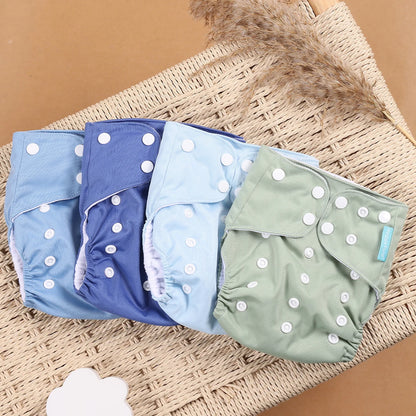 Happyflute 4Pcs/Set Eco-Friendly Cloth Diaper Ecological Reusable Baby Diapers