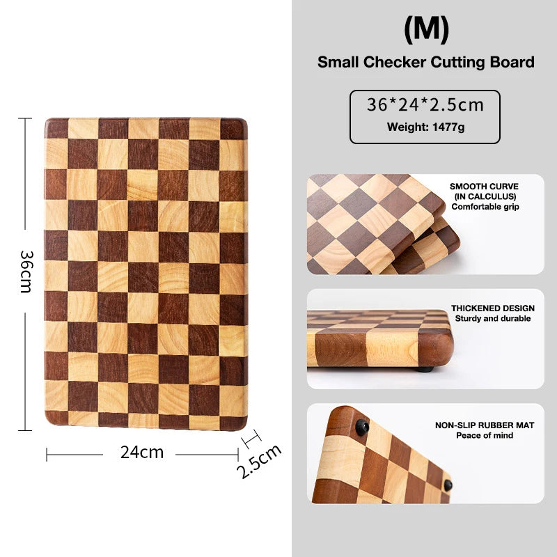 Creative checkerboard grid Cutting board household mosaic chopping board kitchen auxiliary food board fruit solid wood case plat