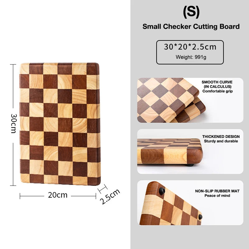 Creative checkerboard grid Cutting board household mosaic chopping board kitchen auxiliary food board fruit solid wood case plat