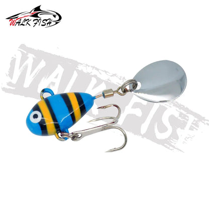 WALK FISH 1PCS New Metal Mini VIB With Spoon Fishing Lure 10g 2.1cm Fishing Tackle Pin Crankbait Vibration Spinner Sinking Bait