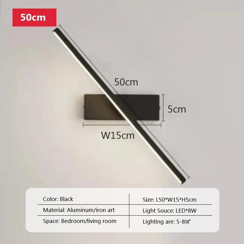 Modern LED Wall Light Hardwares Rotatable Bathroom Mirror Lamp for Bedroom Living Room Indoor Line Wall Sconces Lighting Fixture