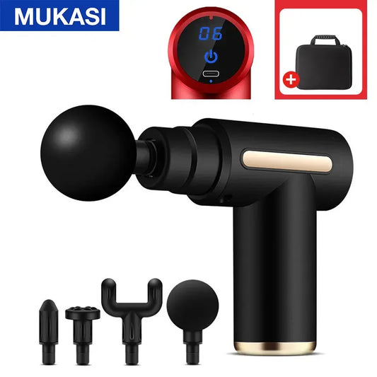 MUKASI Massage Gun LCD Display Electric Massager For Body Neck Back Pain Relief Therapy Deep Muscle Relaxation Fitness Slimming