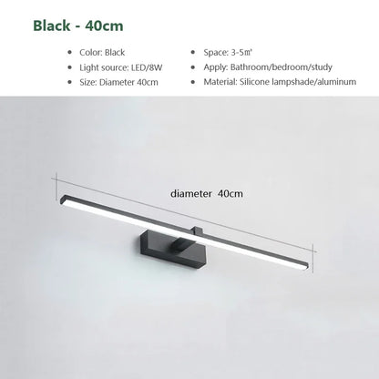 Modern LED Wall Light Bathroom Hardwares Wall Lamp Three Colors Lights Aluminum Led Bathroom Bath Mirror Line Lamp Make Up light