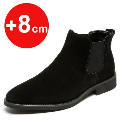 Chelsea Boots Suede Leather Boots Height Increase 2.3" or "3.1"