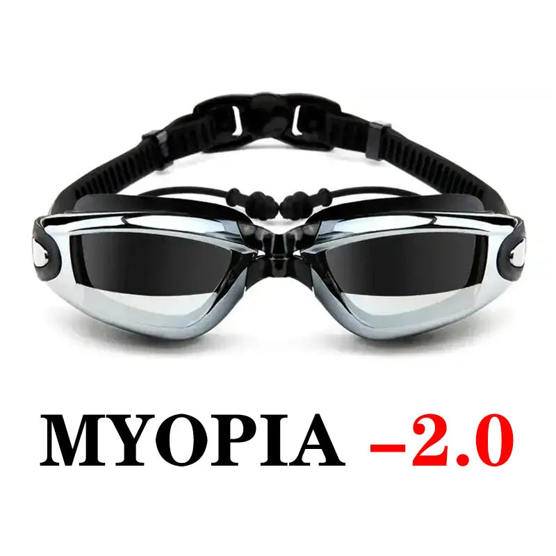 2021 Adult Myopia Swimming Goggles Earplug Professional Pool Glasses Anti Fog Men Women Optical Waterproof Eyewear