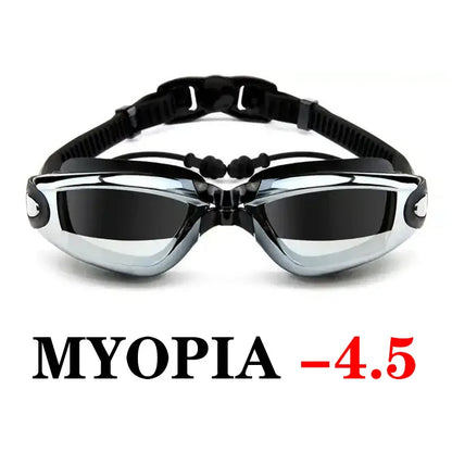 2021 Adult Myopia Swimming Goggles Earplug Professional Pool Glasses Anti Fog Men Women Optical Waterproof Eyewear