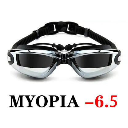 2021 Adult Myopia Swimming Goggles Earplug Professional Pool Glasses Anti Fog Men Women Optical Waterproof Eyewear