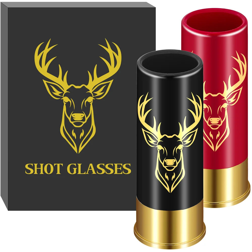 2PCS/Set Shot Glass Drinking Cup Creative High Quality Plastic Shotgun Bullet Shape Water Wine Glass Party Drinkware Gift