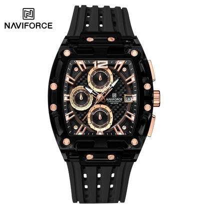 NAVIFORCE 2024 New Design Transparent Tonneau Watch Men Quartz Man Watches Waterproof Luxury Sport Out Door montre homme