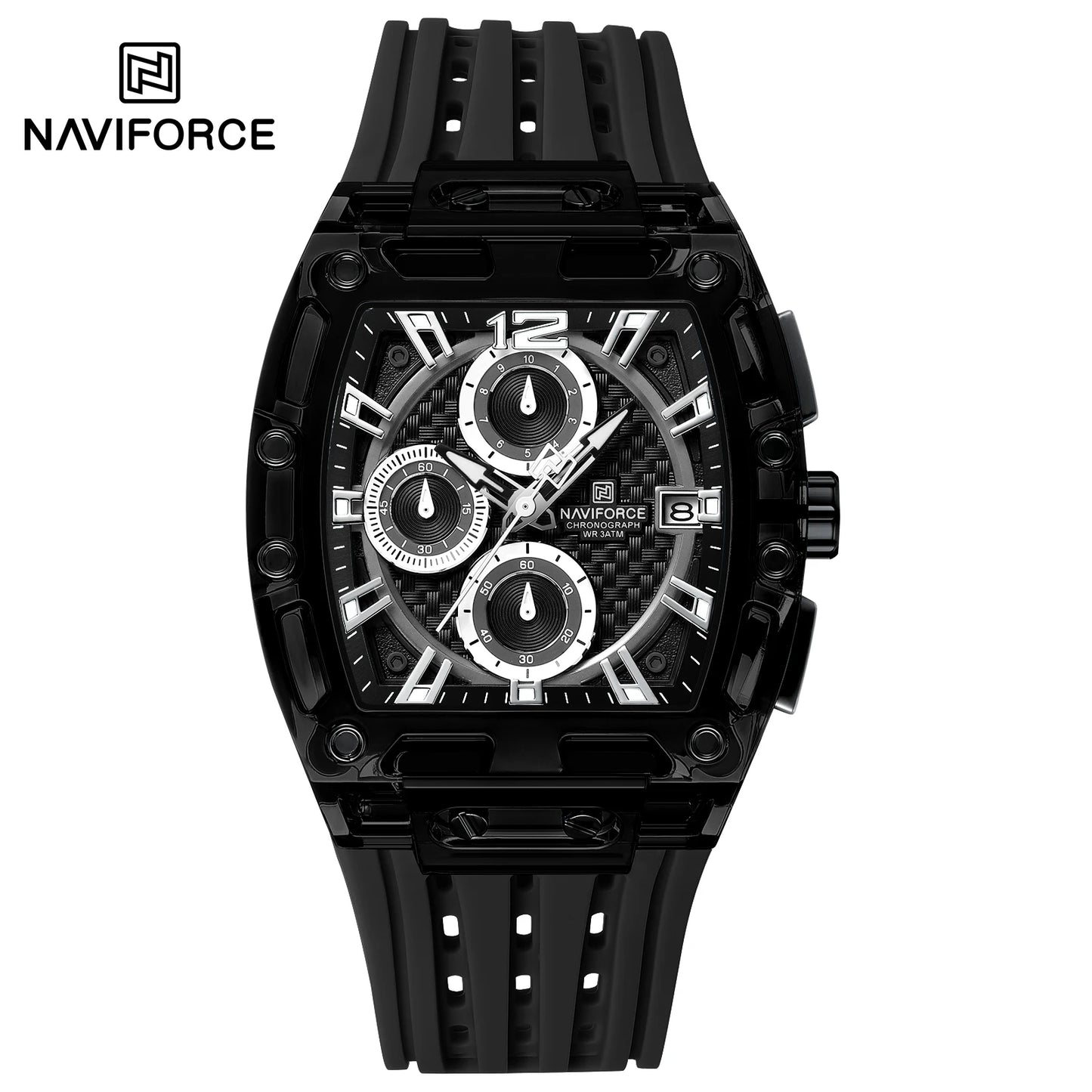 NAVIFORCE 2024 New Design Transparent Tonneau Watch Men Quartz Man Watches Waterproof Luxury Sport Out Door montre homme