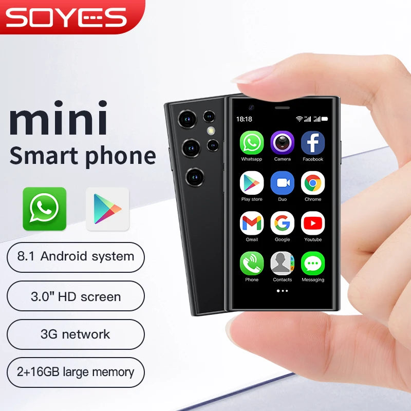 SOYES S23 Mini Smartphones Android 8.1 Dual SIM 3.0'' HD 1000mAh Battery WIFI Bluetooth 3G Small Mobile Phone