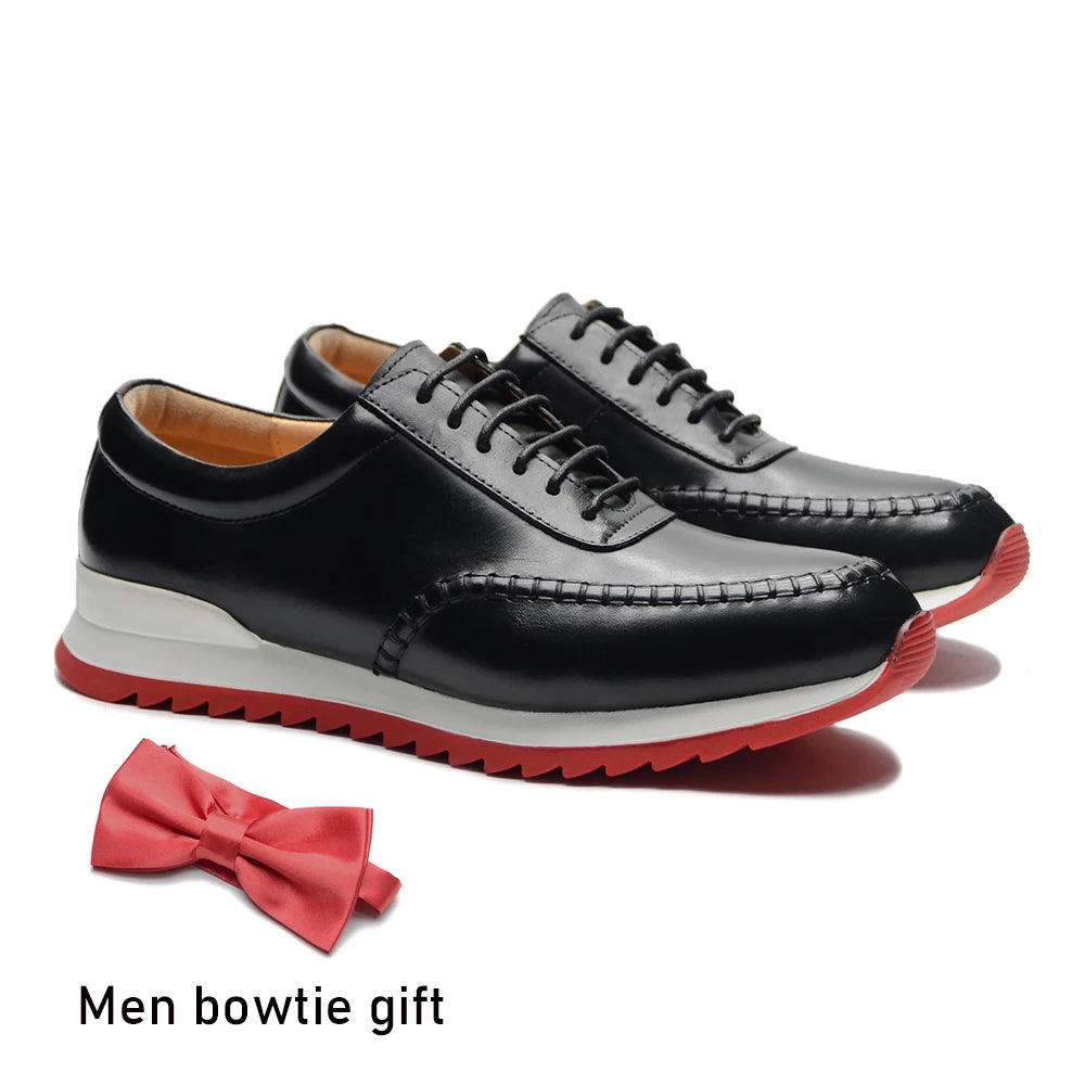 Luxury Brand Designer Men's Sneakers Original Genuine Leather Hand Painted Casual Business Social Shoes Male Outdoor Oxfords