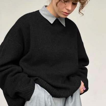 Hirsionsan Oversized Cashmere Autumn Winter Sweater Women Fashion Basic Knitted Pullover Chic Soft Loose Casual Female Jumper