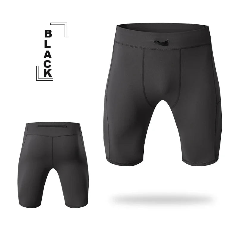 Men Compression Shorts with Pockets Fitness