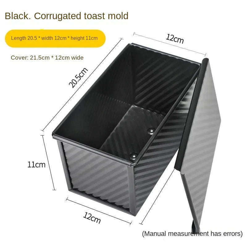 250g/450g/600g/750g/900g/1000g Aluminum alloy black non-stick coating Toast boxes Bread Loaf Pan cake mold baking tool with lid