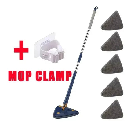 Rotatable Telescopic Triangle Mop 360° Spin Cleaning Mop Squeeze Wet And Dry Use Water Absorption For Home Floor Ceiling