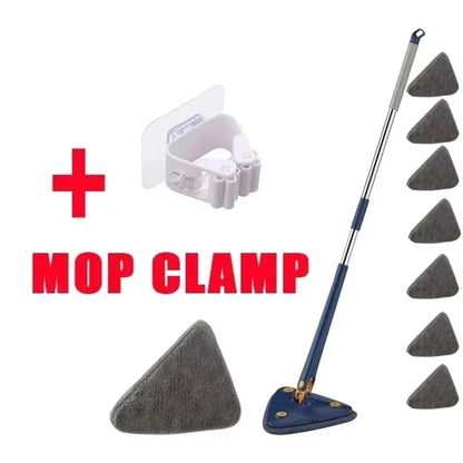 Rotatable Telescopic Triangle Mop 360° Spin Cleaning Mop Squeeze Wet And Dry Use Water Absorption For Home Floor Ceiling