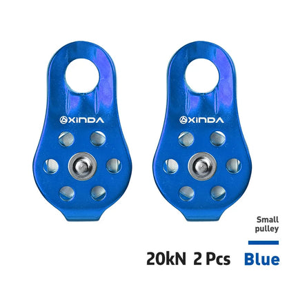 XINDA Rock Climbing Pulley Fixed Sideplate Single Sheave Pulley Outdoor Survival Tool High Altitud Traverse Hauling Gear