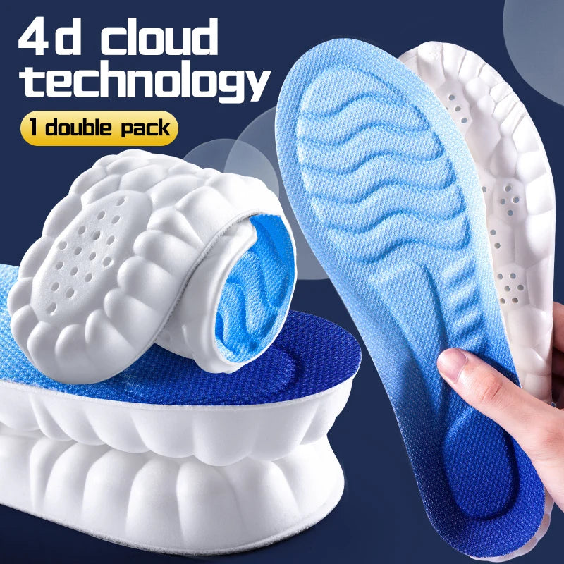 Orthopedic Sport Insoles for Feet PU Sole Soft Breathable Shock Absorption Running Shoes Pad for Men Women Arch Support Insole