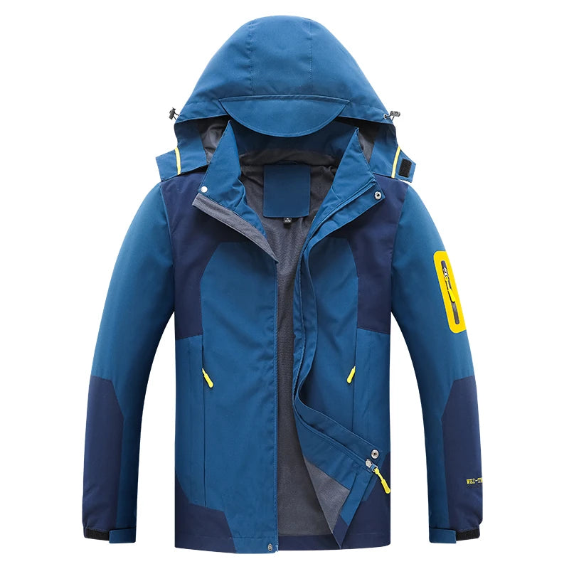 Men's Autumn Jacket Camping Hiking Windproof Windbreaker Mens Waterproof Hooded Coat Outdoor Travel Climbing Fishing Coats Man