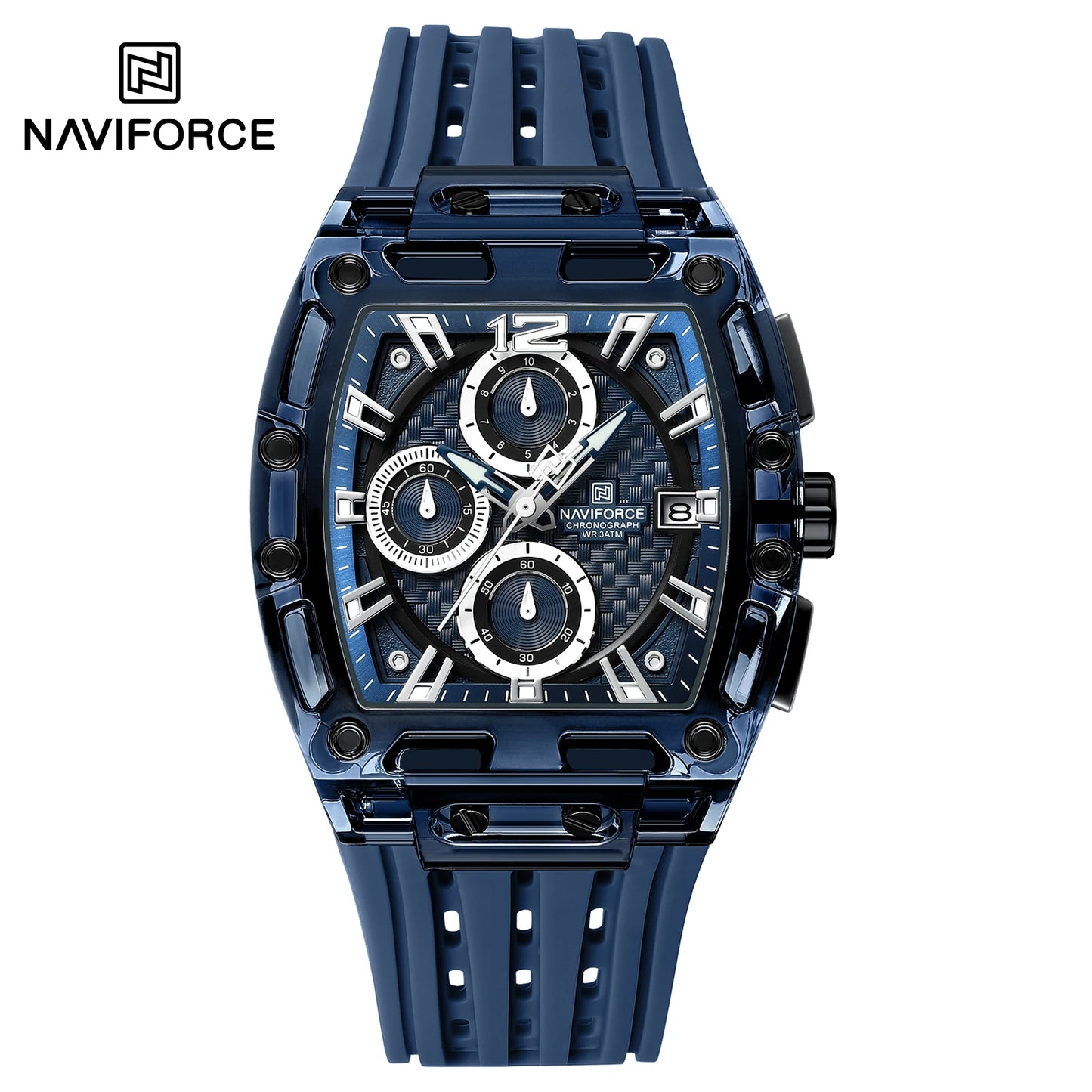 NAVIFORCE 2024 New Design Transparent Tonneau Watch Men Quartz Man Watches Waterproof Luxury Sport Out Door montre homme