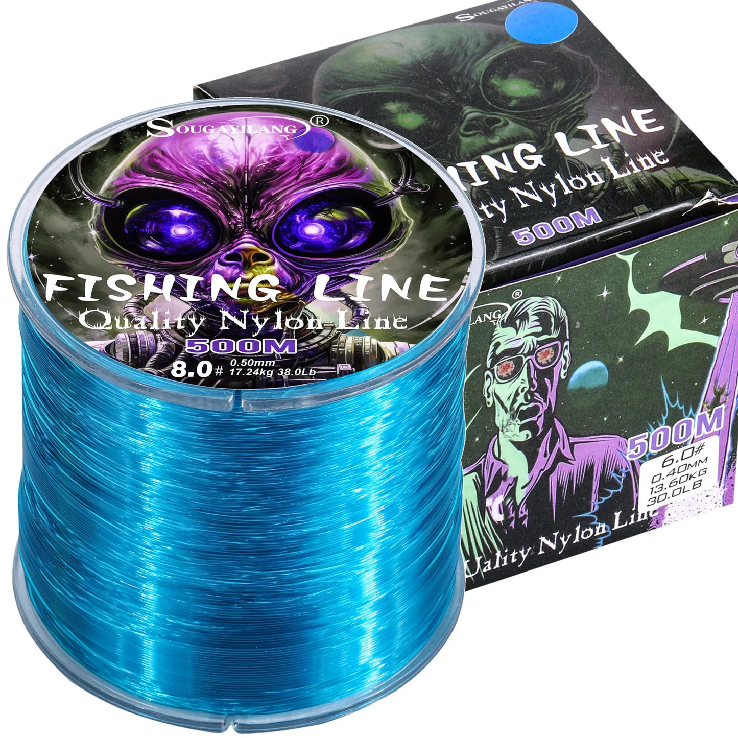 Sougayilang 500m Nylon Fishing Line Max Drag 7-38LB Super Stronger Nylon Line Japan Monofilament Saltwater Freshwater Line Pesca