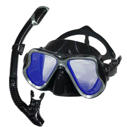 Professional Swimming Waterproof Soft Silicone Glasses Anti-Fog Plating Goggles Full Dry Breathing Tube Diving Mask