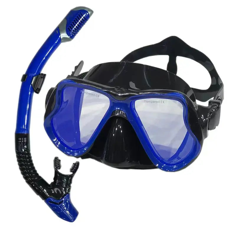 Professional Swimming Waterproof Soft Silicone Glasses Anti-Fog Plating Goggles Full Dry Breathing Tube Diving Mask