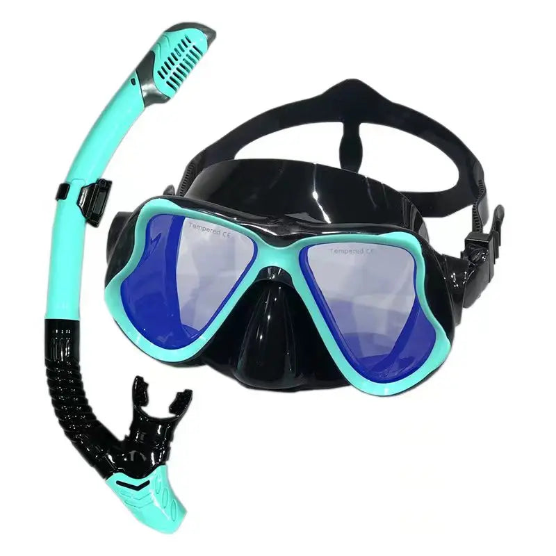 Professional Swimming Waterproof Soft Silicone Glasses Anti-Fog Plating Goggles Full Dry Breathing Tube Diving Mask