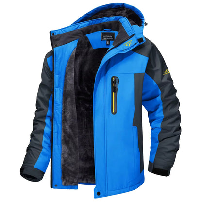 TACVASEN Winter Fleece Lining Parka Waterproof Mens Ski Snowboard Jackets Windproof Removable Hoodie Coats Casual Windbreaker